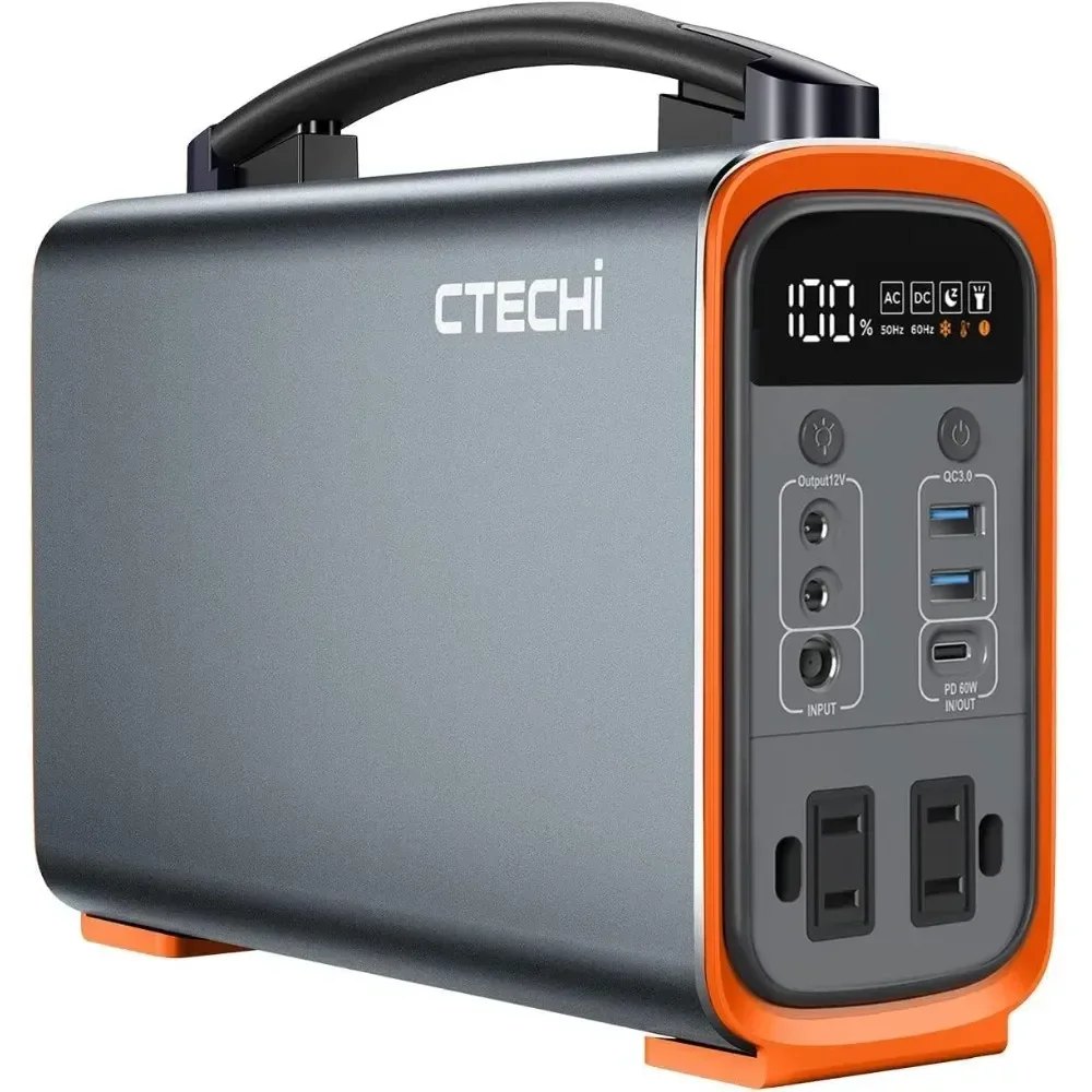 Estação de energia portátil Lifepo4 320Wh, geradores solares 200W fonte de alimentação de emergência para camping, viagens, emergência CPAPand