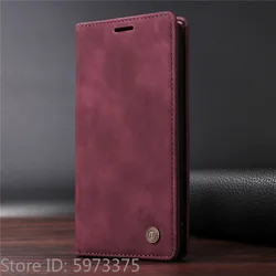 Elegant Retro Matte Flip Wallet Phone Case - Luxury Stand Cover in Solid Colors - Galaxy A17 5G (Claret)