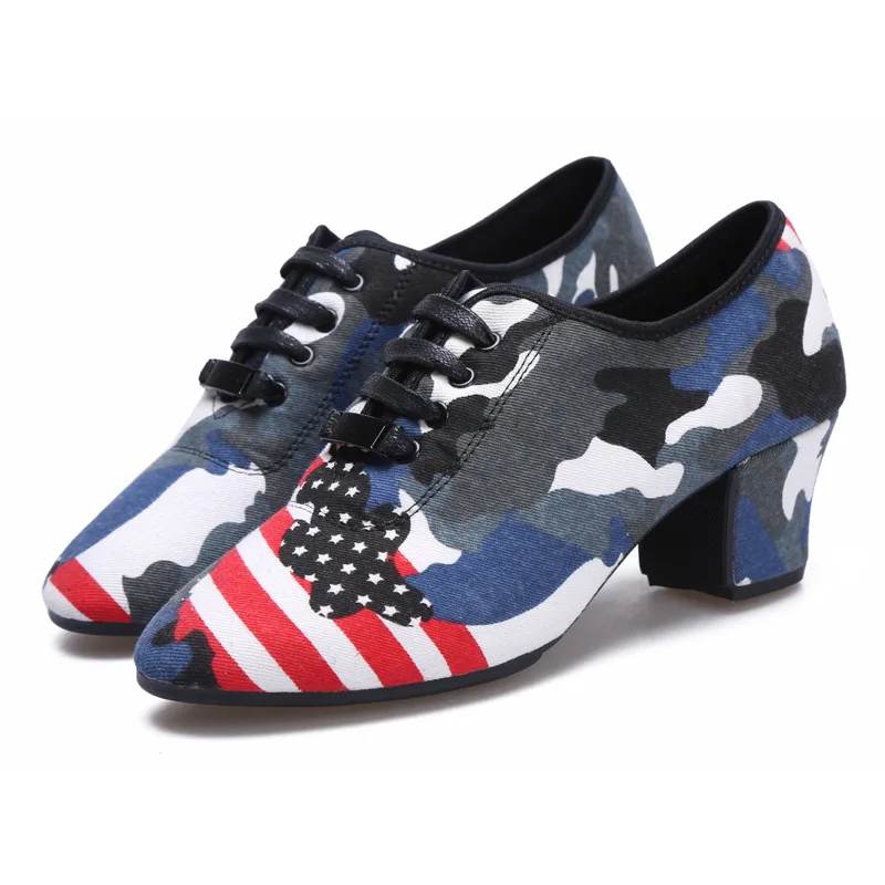 Latin Dance Shoes Adult Women shoes ballroom dancing Teacher Shoes Soft Friendship Square Dance Shoes Oxford Cloth Sneakers