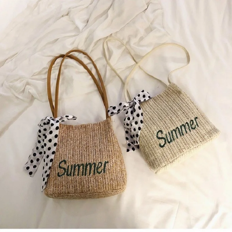 

Summer Straw Beach Bag, Women Shoulder Bag, Cute Beach Tote Straw Tote Vacation Bag Mothers Day Gift for Her