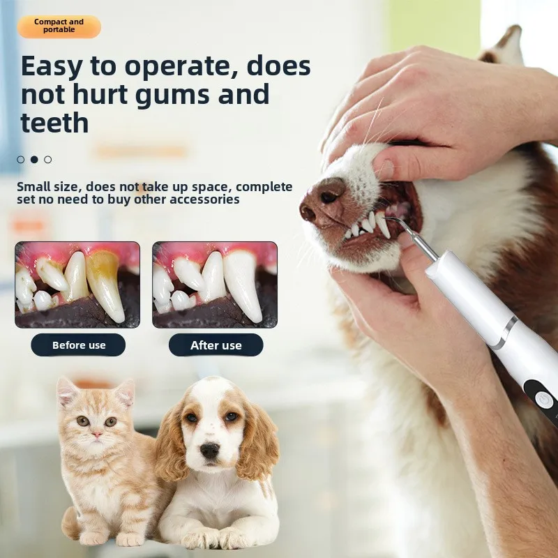 Pet Dental Scaler Tooth Tartar Remover Dog Cat Ultrasonic Teeth Cleaning Kit USB Charging