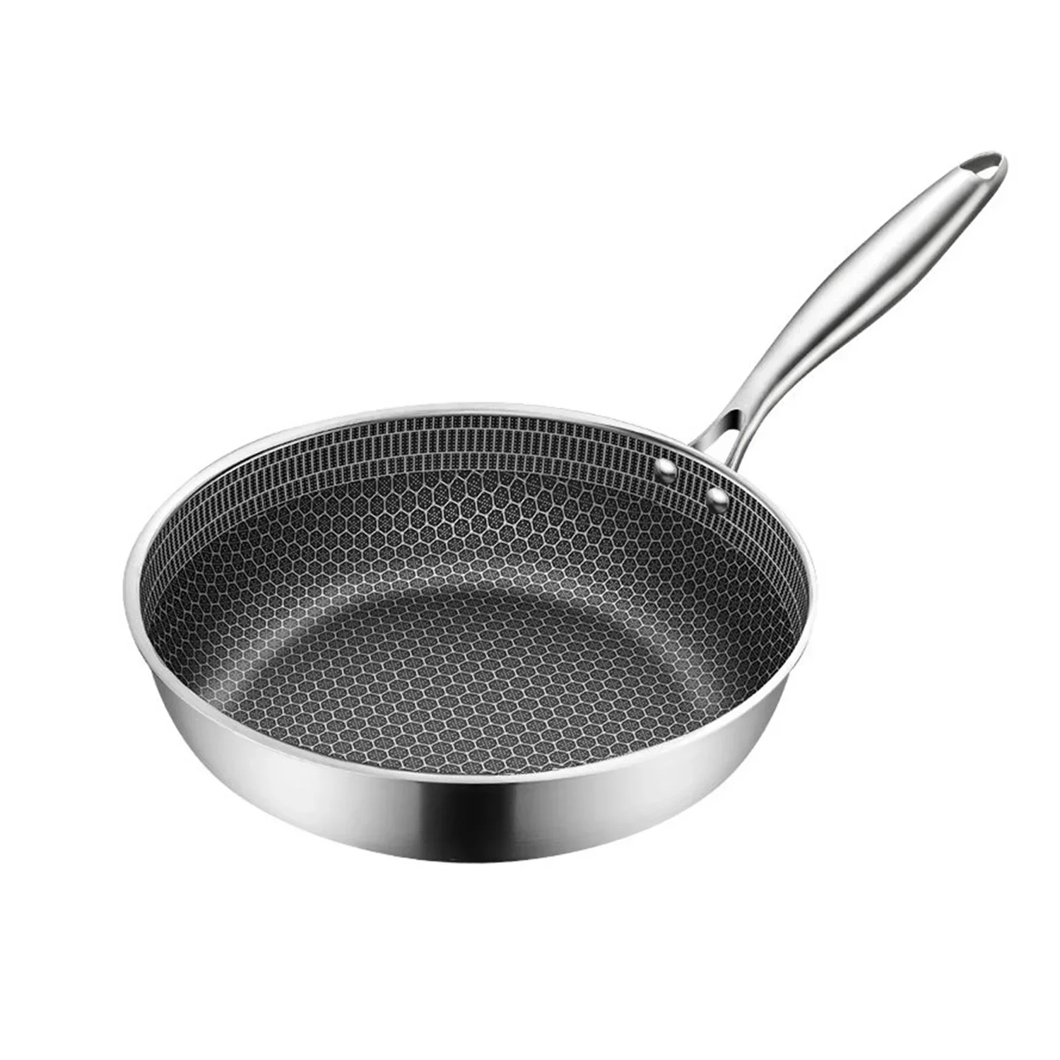 

Frying Pans 316 Stainless Steel Skillet Honeycomb Wok Pan Induction Cooker