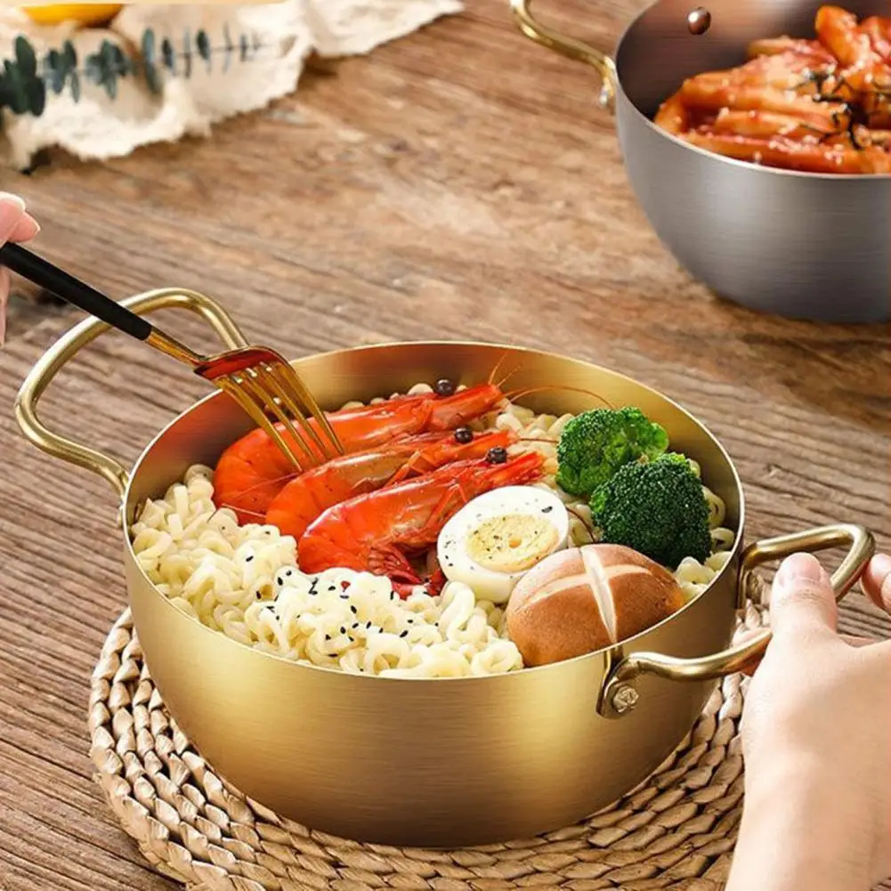 Great Paella Pan Easy to Clean Ramen Noodle Pot Anti-scalding Kitchen Cookware Home Instant Noodle Cooking Pot
