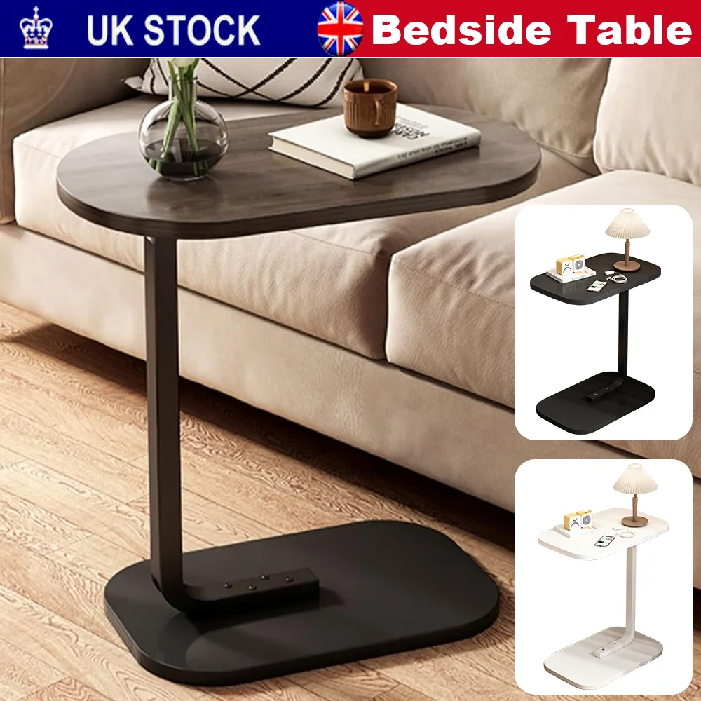 C-Shaped Compact Sofa Side End Table Coffee Laptop Table Living Room Bedroom UK