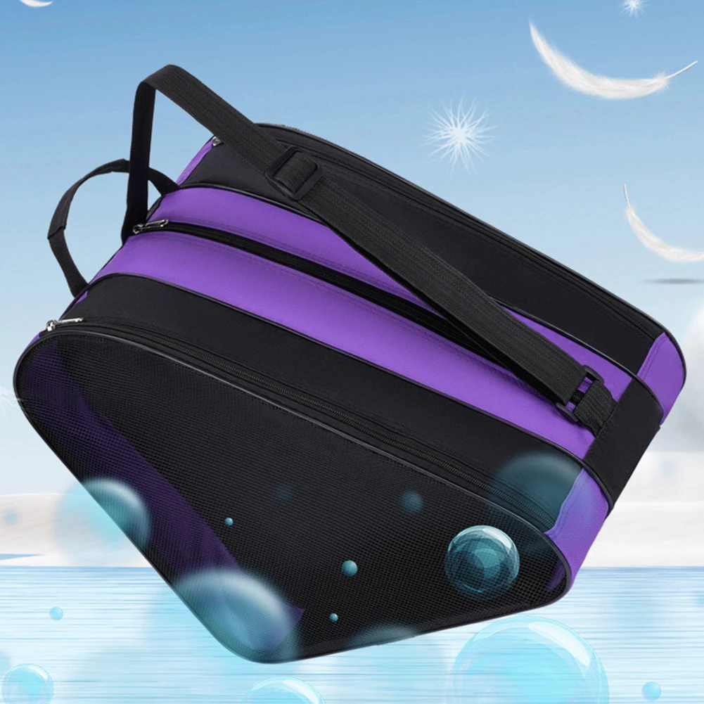 Portable Roller Skates Bag  Adjustable Strap Skiing Roller Skate Storage Bag Large Capacity Breathable Ice Skating Bag Accessory