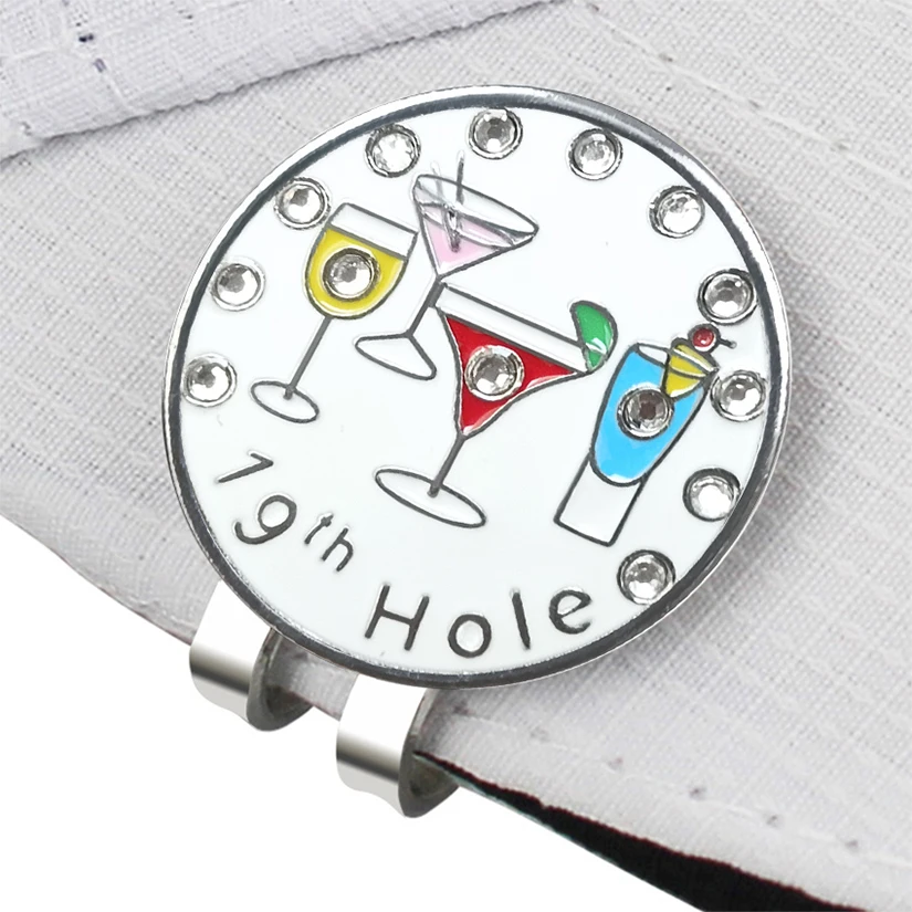 Golf Ball Marker with Magnetic Hat Clip Markers Shiny crystal diamond Patterns Gift Accessories for Men Women Kids Golfers New