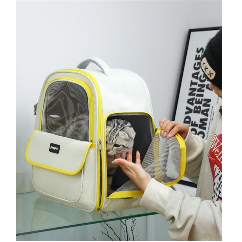 Nesitu High Quality Transparent Folding Pet Dogs Carrier Backpack Travel Cat Bag Outdoor Portable M5060 view 4