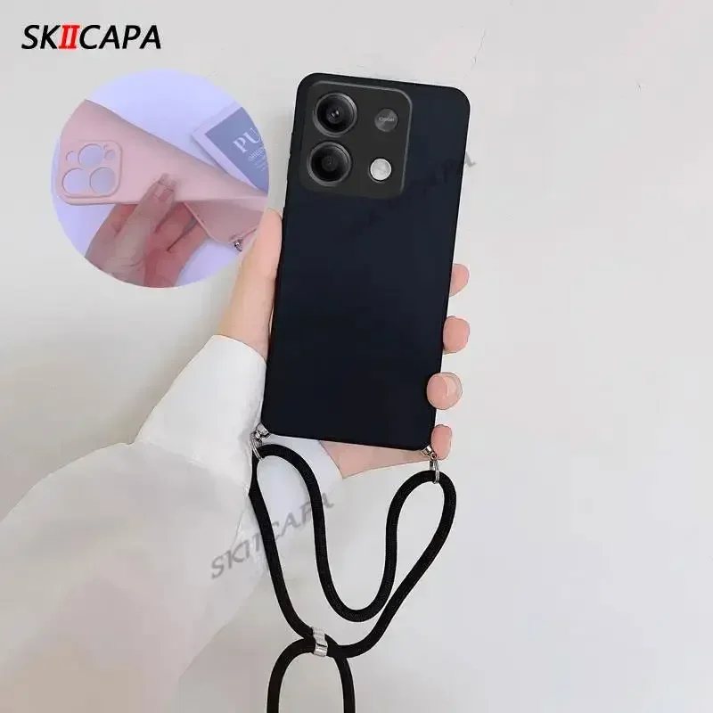 Silicone Crossbody Necklace Cord Lanyard with Camera Protection