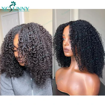 Kinky Curly V Part Wig Human Hair 4C For Black Women Brazilian Vpart Wig Wear With Your Own Scalp U Part Wig Real Human Hair 1