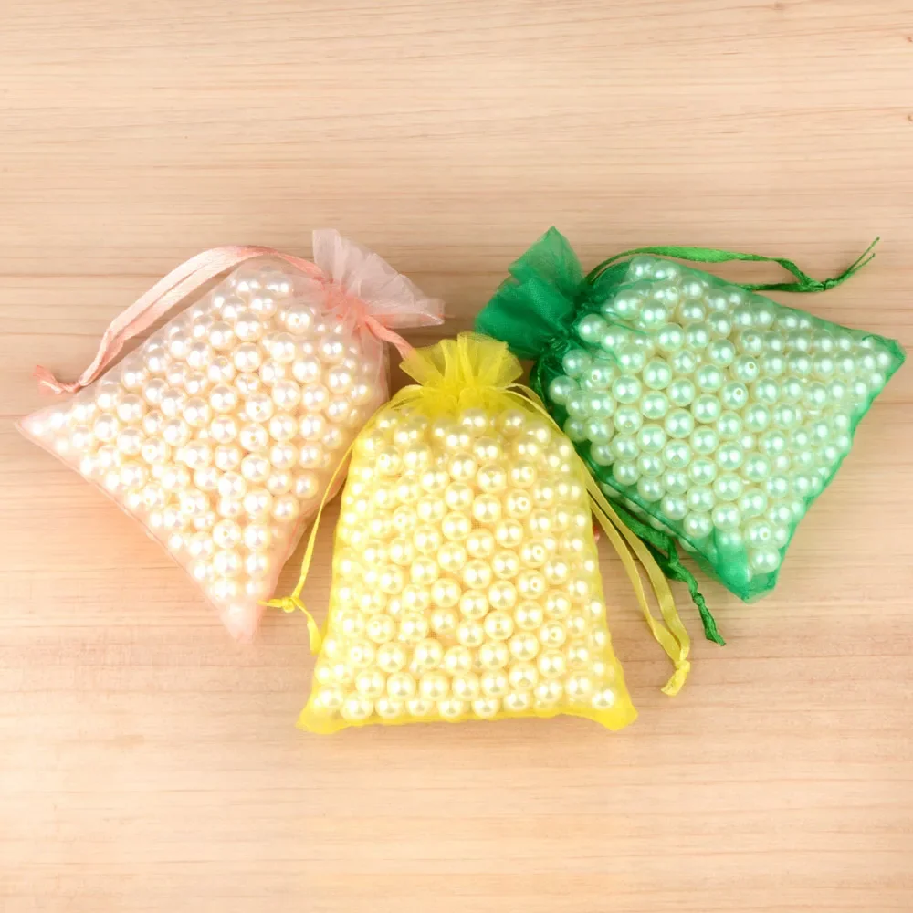 100pcs/lot Wholesale Organza Bags 5*7 Drawable Wedding Packaging Gift Bag Party Jewelry Bags Pouches