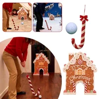 2025 Gingerbread Golfs Game Set Mini Golfs Practice Set for Christmas Game Xmas Indoor Family Game for Kids Adults