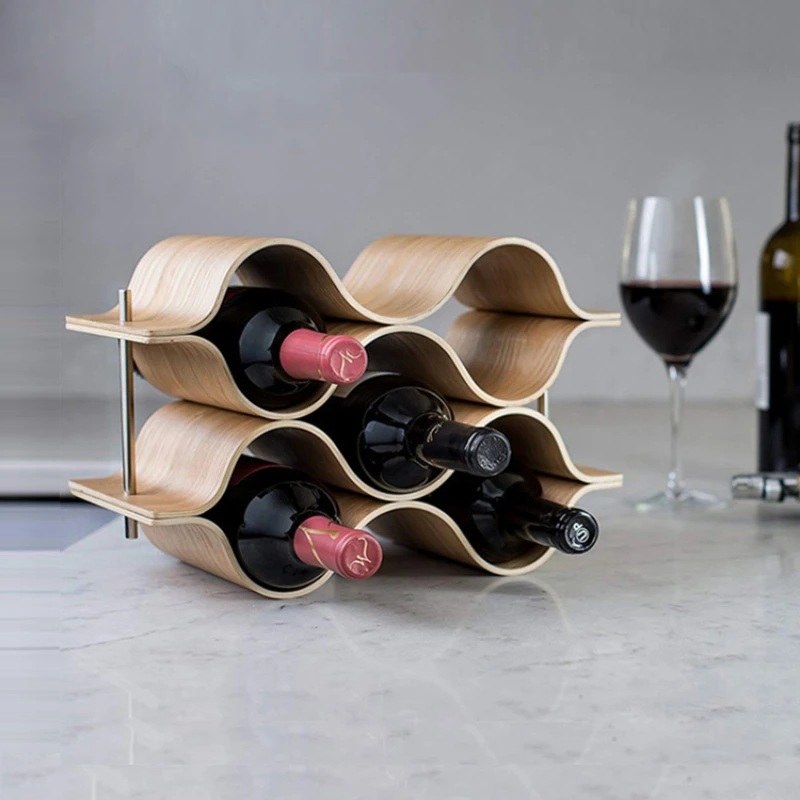 Wine Rack Unique Designer Red Wine Rack Wood Glass Cabinet Display Home Decoration Bottles Display Wine Rack Glass Cabinet