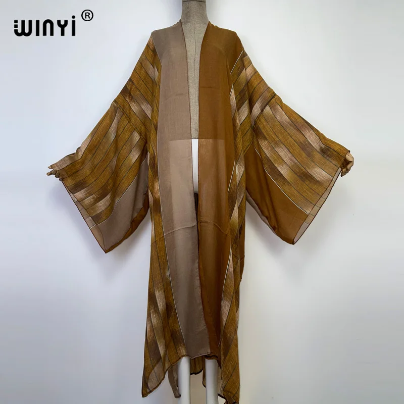 

Винтажная пляжная одежда WINYI 2022 с Африканским принтом, купальный костюм, накидка в стиле бохо, кардиган, элегантное пикантное праздничное платье-кимоно с длинным рукавом