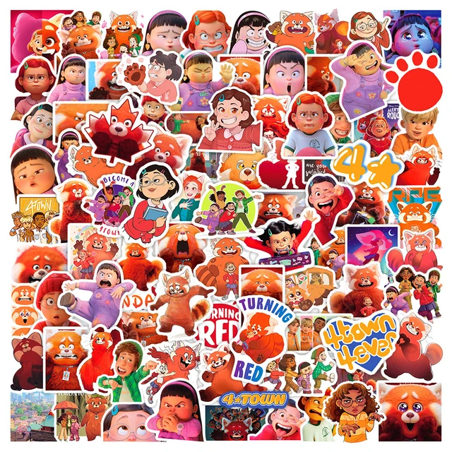 Red Poster Stickers 56 Characters & Letters – Touched By Time Treasures