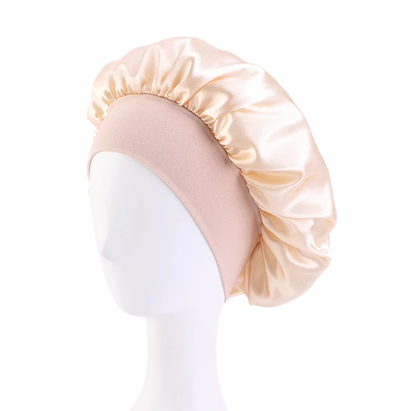 Leeons Silk Sleeping Cap Night Hat Head Cover Bonnet Satin Cheveux