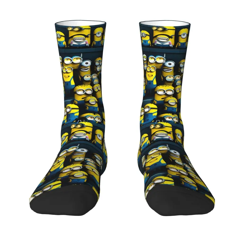 Custom Cool Print M- Minions Cartoon Socks for Women Men Stretchy Summer Autumn Winter M- Minions Bananas Crew Socks 131 S4ac5e518ede5422c98aed8f9af4b68e73