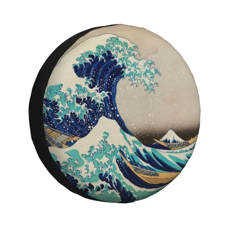 

Great Wave Off Kanagawa Spare Wheel Tire Cover for Toyota Mitsubishi Suzuki Jeep RV SUV Trailer Vehicle Accessories 14" 15" 16"