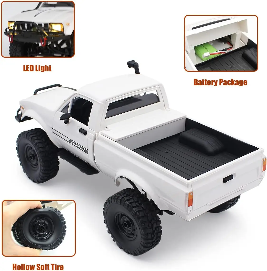 C24-1 C14 C24 RC 자동차 크롤러 1/16 스케일 4WD 오프로드 RC 트럭 등반 속도 모델 완구 스로틀 및 스티어링 2.4Ghz RC 트럭