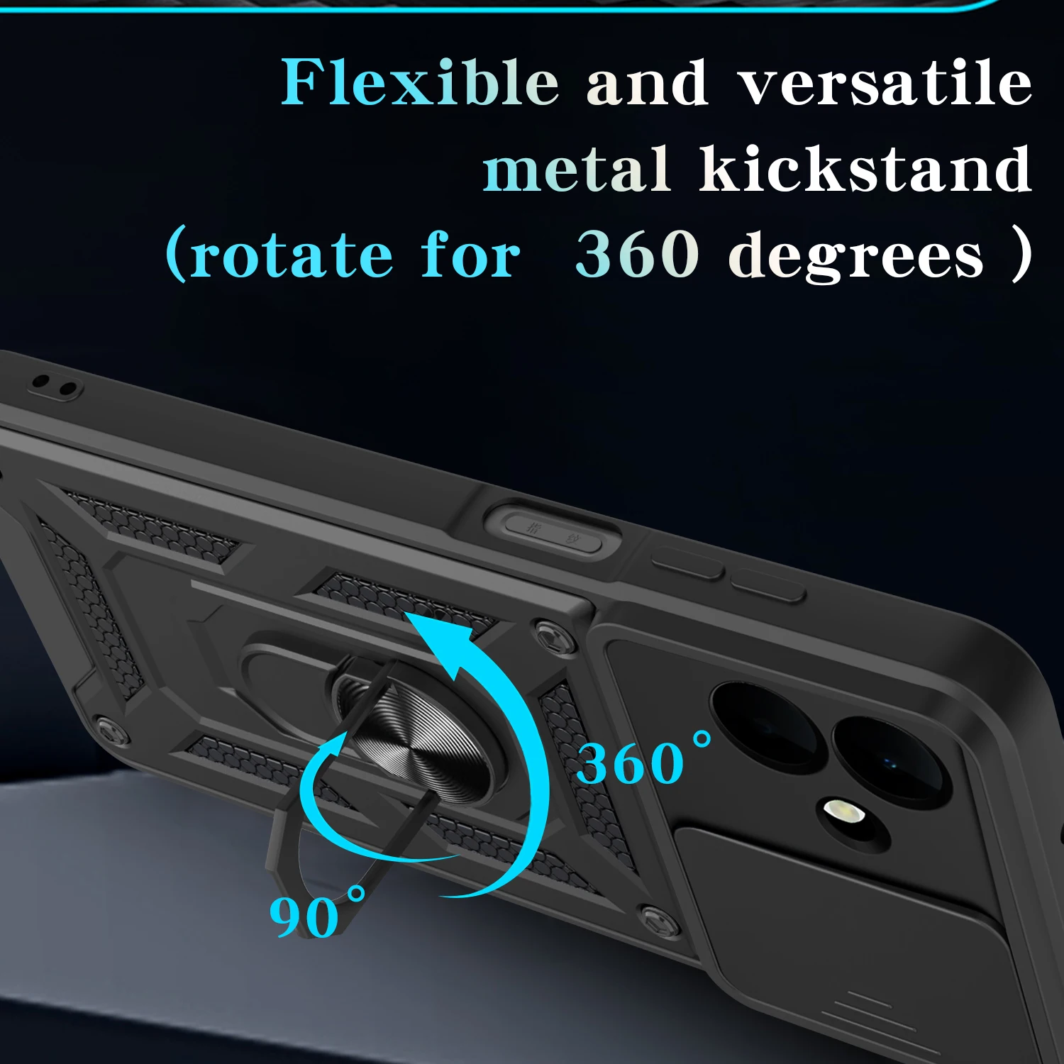Armored Protective Phone Case with Magnetic Ring and Camera Protection