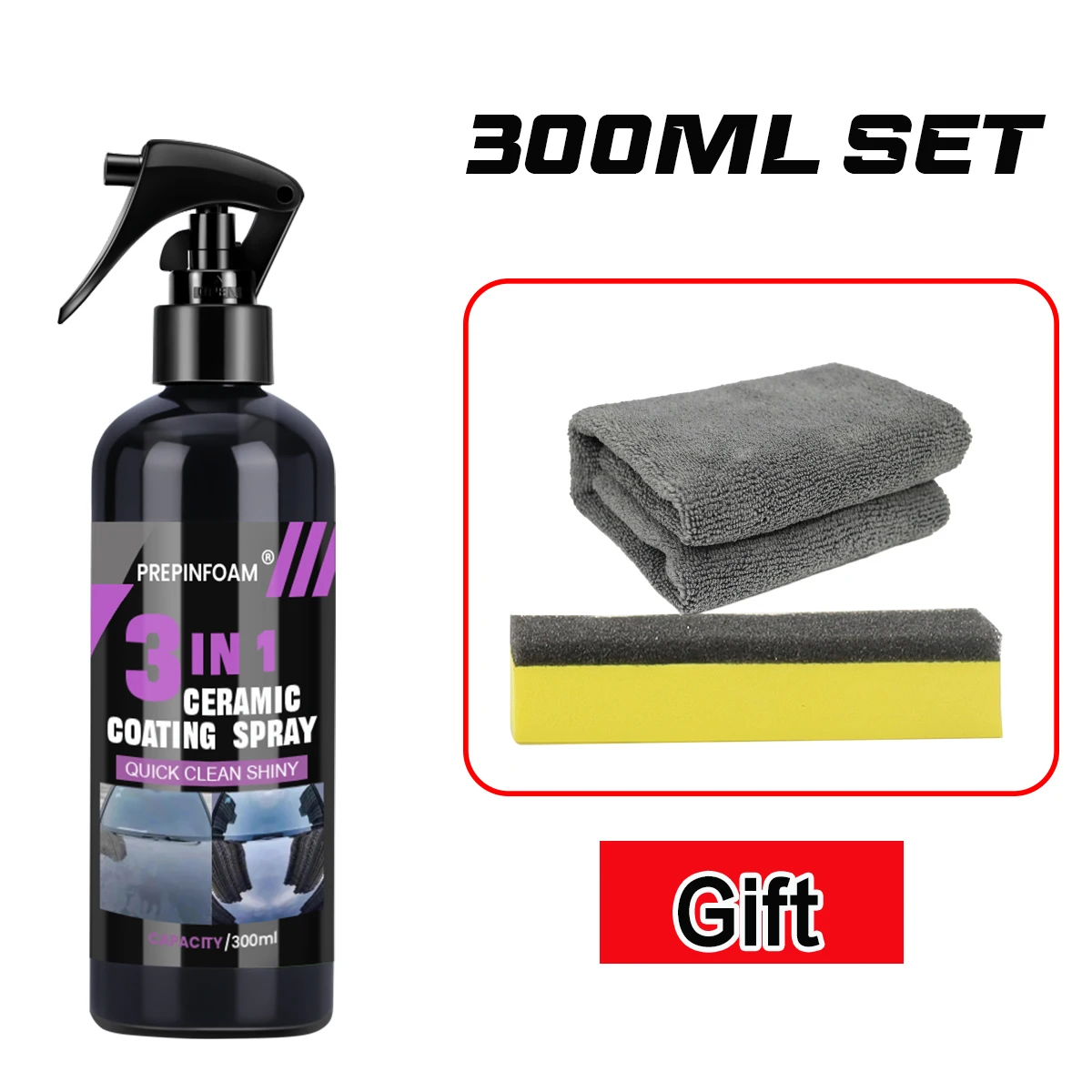 3 In 1 Car Ceramic Coating Spray Nano Hydrophobic Paint Polish Protection