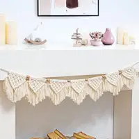 Bohemian Banners Macrame Art Wall Hanging Handmade Woven Cotton Tapestry Tassels Chic Boho Room Home Party Decor 1