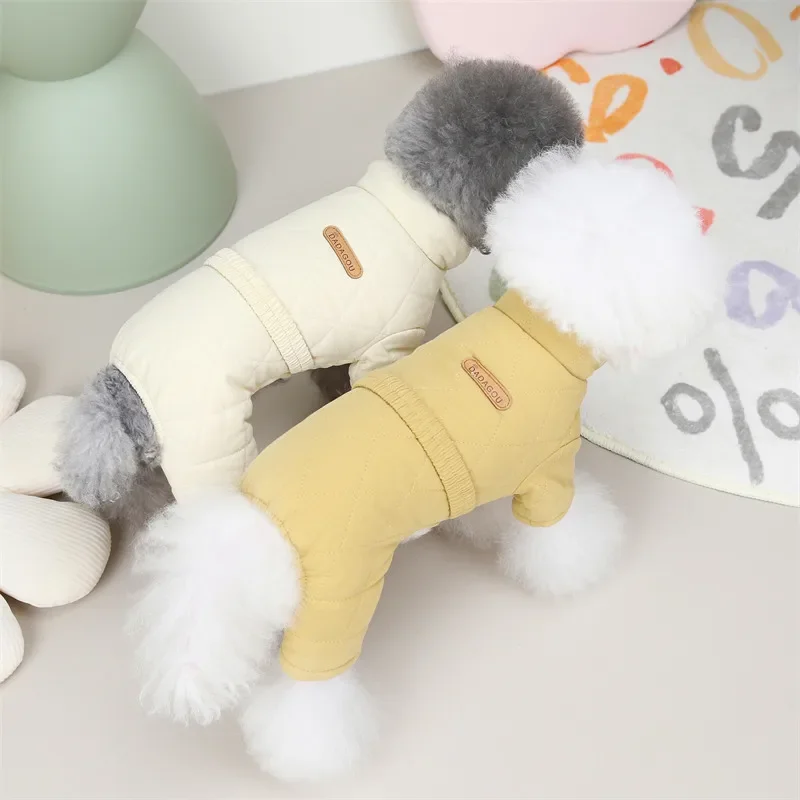 

Autumn and Winter New Warm Keeping Trend Four Legged Cotton Padded Clothes Teddy Bears Korean Four Legged Pet Clothes