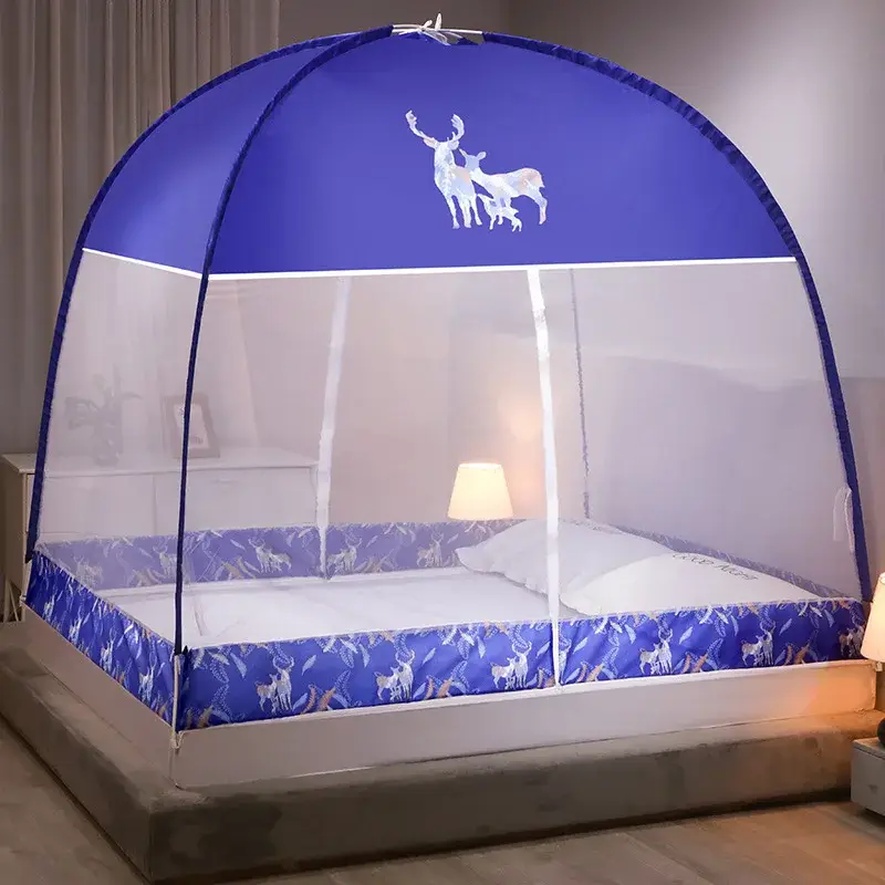 1pc 360°Coverage Thickened/encrypted New Cartoon Double Door Mongolian Yurt Mosquito Net,  Foldable Mosquito Net No Installation - Image 15
