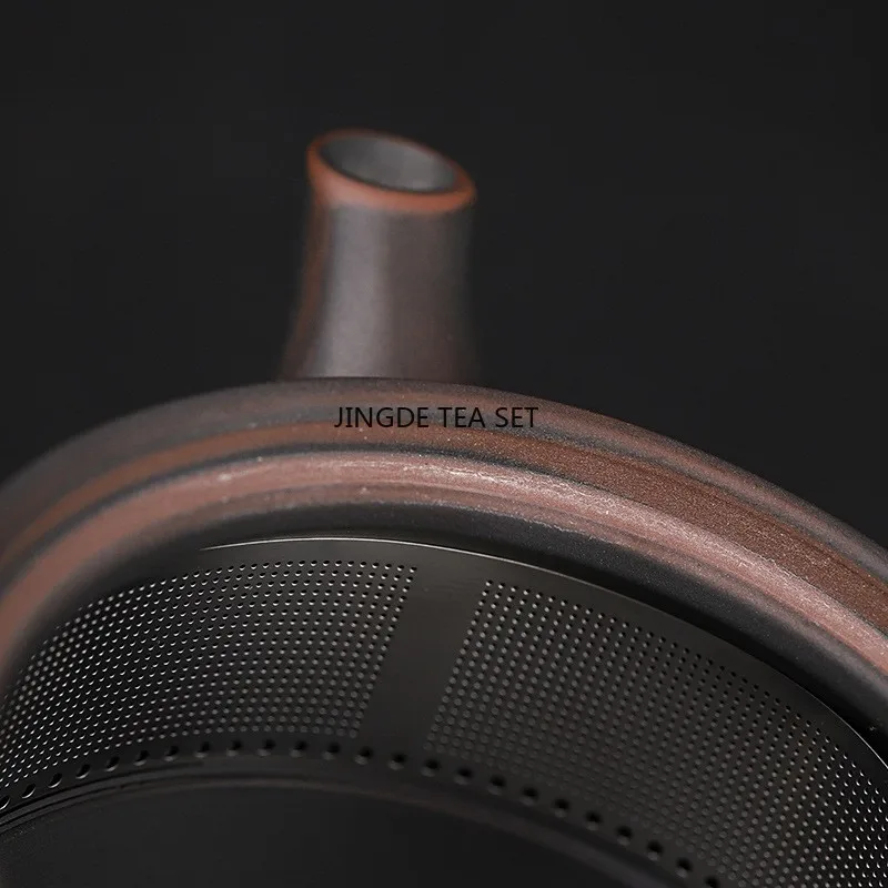 Purple pottery side handle ceramic teapot Pu erh tea making equipment Chinese Kung Fu tea set