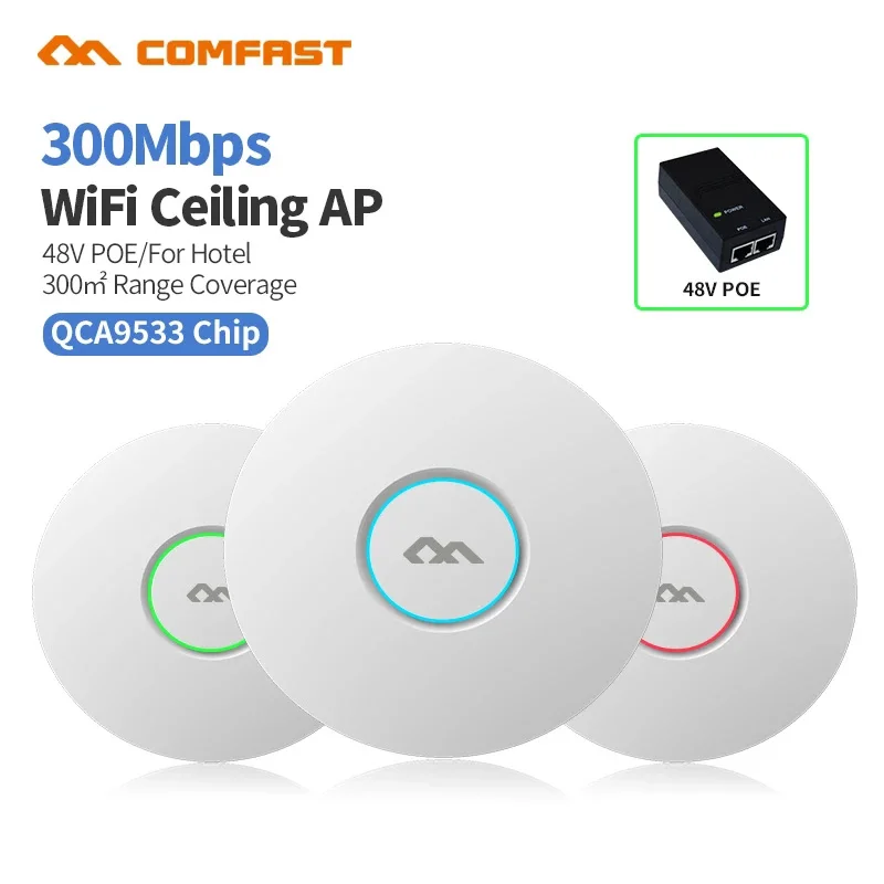 

Comfast CF-E320V2 300M WiFi Ceiling Wireless AP 802.11b/g/n QCA9533 Enterprise Wifi System 48V POE OPEN DDWRT Access Point