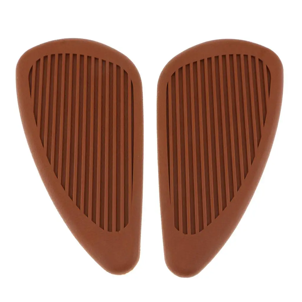 

Left & Right Fuel Tank Traction Side Pads Non-slip Gas Fuel Knee Grip Stickers Cafe Racer (Brown,Blak)