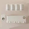 1/2PCS Wall Mounted Toothbrush Holder No Punching Toothpaste Storage Rack Transparent Mouthwash Cup Toothbrush Bathroom Set 4