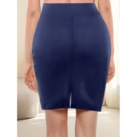 Women's Skirt Workplace Style High Elasticity Package Hip Skirt Casual Commuter Ladies Milk Silk Solid Color Half Bodycon Skirt - Image 6