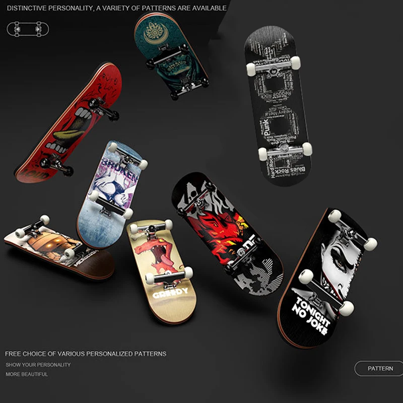 1Set Finger SkateBoard Wooden Fingerboard Toy Professional Stents