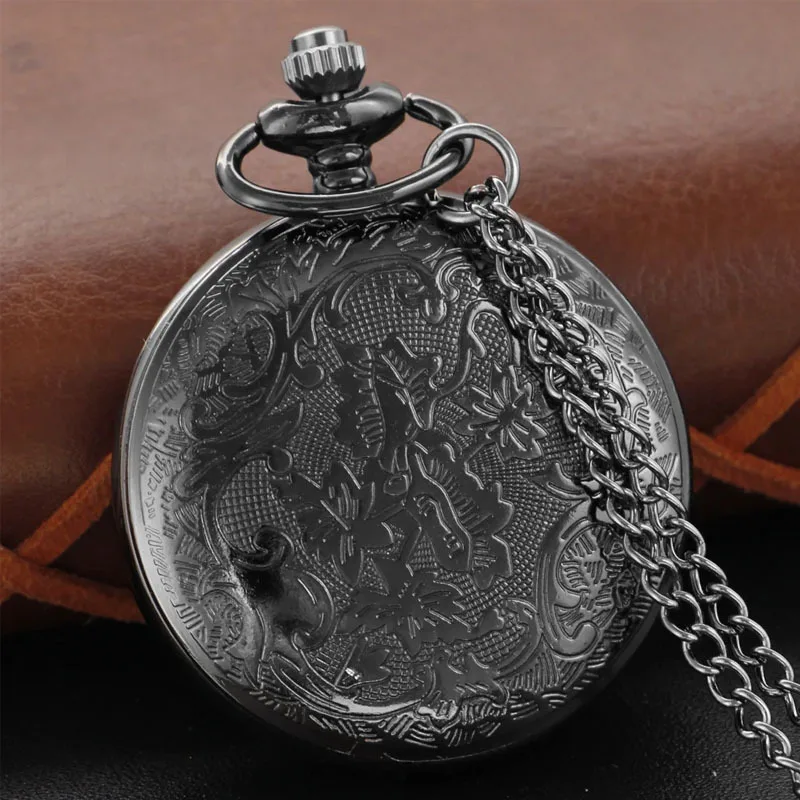 Classic retro pocket watch, simple digital face chain quartz watch
