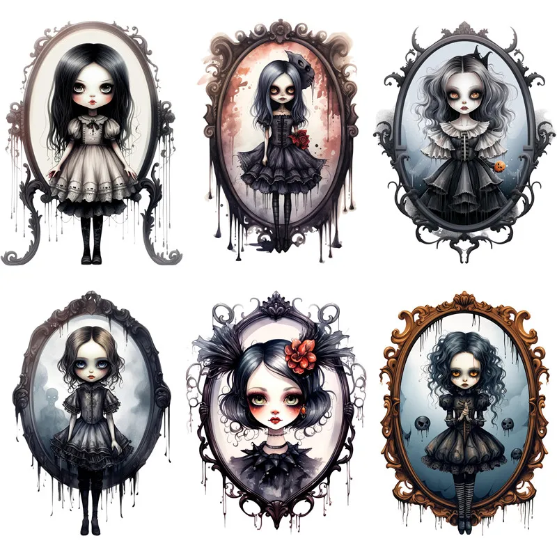 

9Pcs/Pack Gothic Mirror Sticker DIY Craft Scrapbooking Album Junk Journal Decorative Stickers