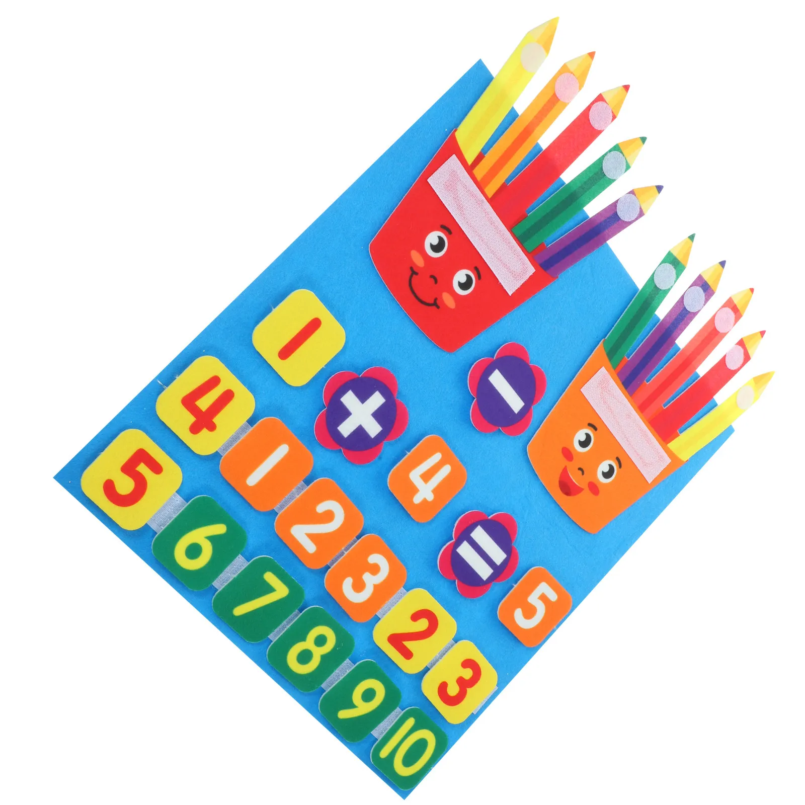 어린이 수학 교구 유치원 펠트 숫자판 휴대용 교육용 교구 (위치 빼기 연습용)