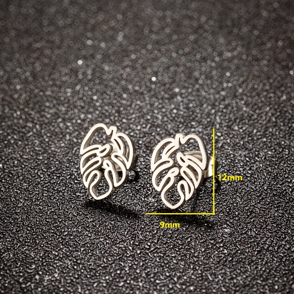 10 paare/los Großhandel Edelstahl Ahornblätter Ohrringe für Frauen Pflanze Blume Piercing Ohr stecker minimalist ischen Schmuck Gif – Detail 2