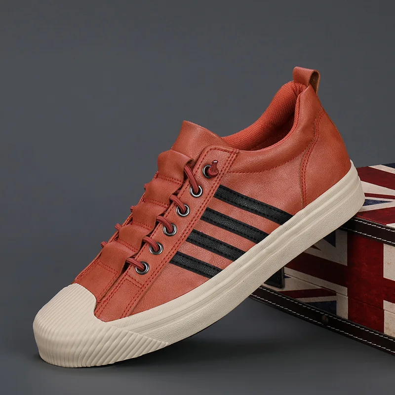 

Мужские легкие кроссовки из вулканизированной кожи, на плоской подошве