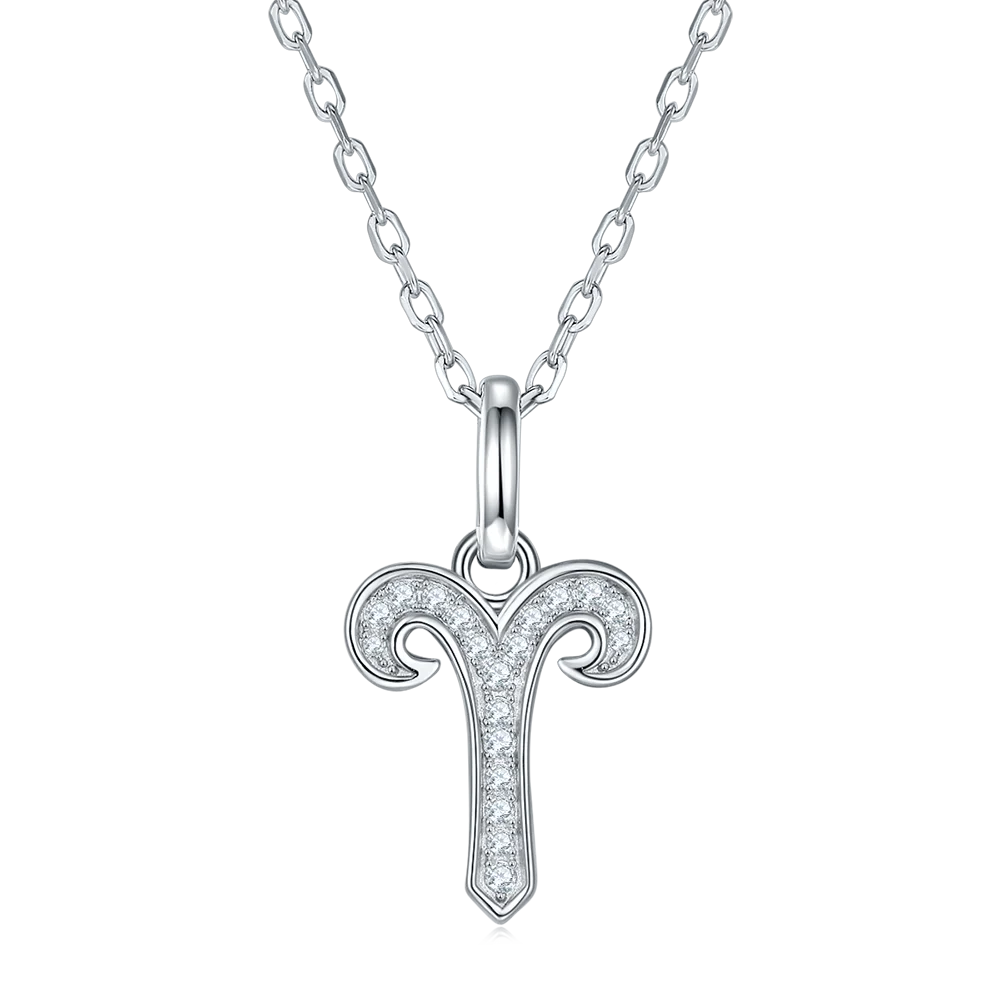 

BOEYCJR 925 Silver 12 Constellation Aries D color Moissanite VVS1 Pendant Necklace for Women Gift