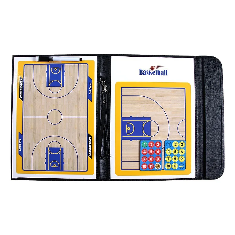 Portable Basketball Tactical Board Coach Instruction Tool Basketball Teaching Coach Sets Folding Magnetic Erasable Tactical Book