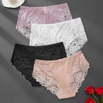 1XL-4XL Slip da donna Sexy Scava fuori Lingerie Morbida e confortevole Mutande Design traspirante Curvy Ladies Autunno Abbigliamento quotidiano