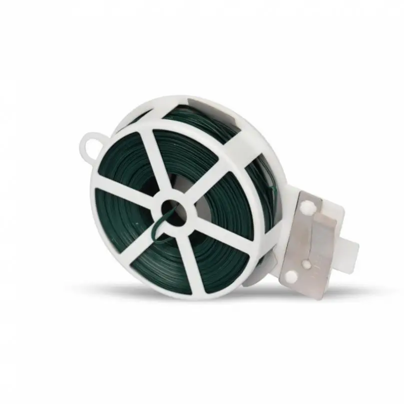 Versatile Reusable Plastic Wrapping 30m Green Iron Tying Wire for Gardening Climbing Vine Fixing Iron Wire
