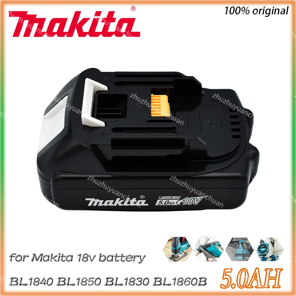 

Original Makita 18V 5.0Ah Rechargeable Li-Ion Battery BL1830 BL1815 BL1860 BL1840 194205-3 Replacement Power Tools Battery