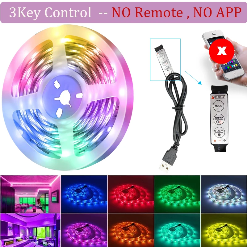 Tuya WiFi LED قطاع أضواء الحياة الذكية USB 5050 RGB مصباح الشريط التلفزيون الكمبيوتر الخلفية غرفة ضوء مرنة ديود العمل مع أليكسا جوجل