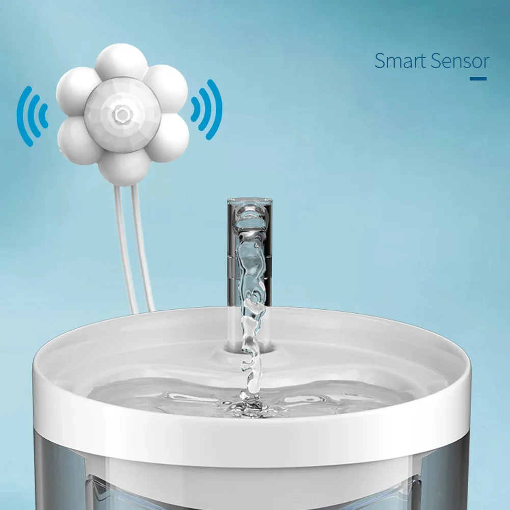 Pet Water Dispenser Automatic Home Motion Sensor Filter Fountain Universal Infrared USB Powered For Dog Cat