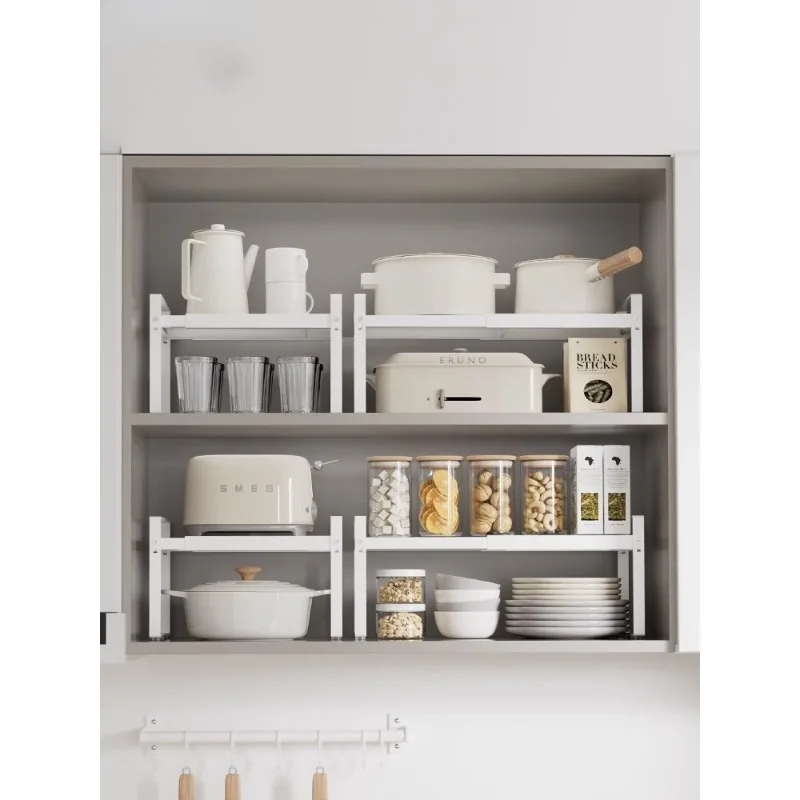 

Scalable kitchen storage rack, countertop, cabinet partition, layered rack, seasoning storage rack,pot rack,tabletop small rack