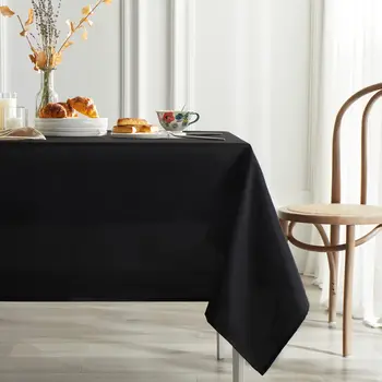 Nappe noire, résistante aux taches, lavable, en Polyester, pour les vacances, les fêtes de Buffet et le mariage 1