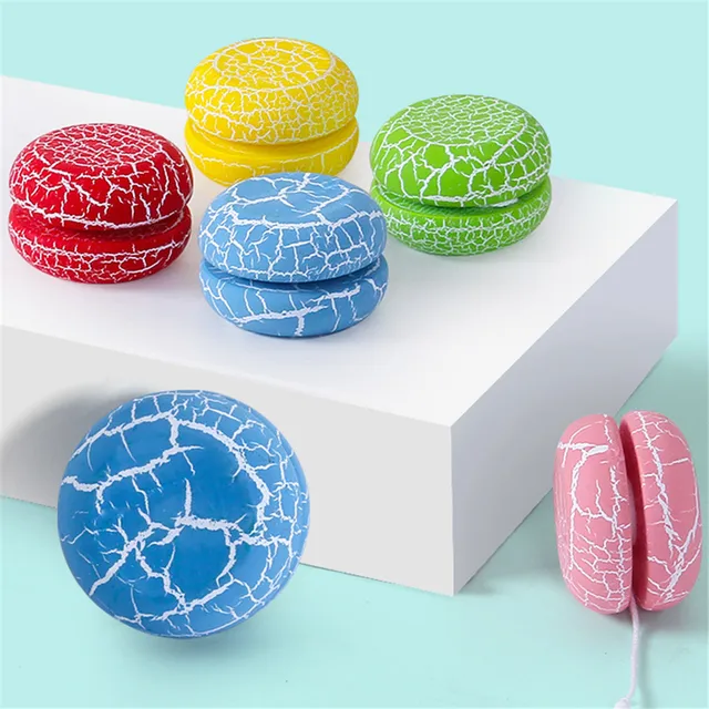 Children's Yo-Yo Girls Boys Gift Colorful Crack Yo-yo Toy Creative Wooden YOYO Parent-child Interaction Classic Traditional Toys 1