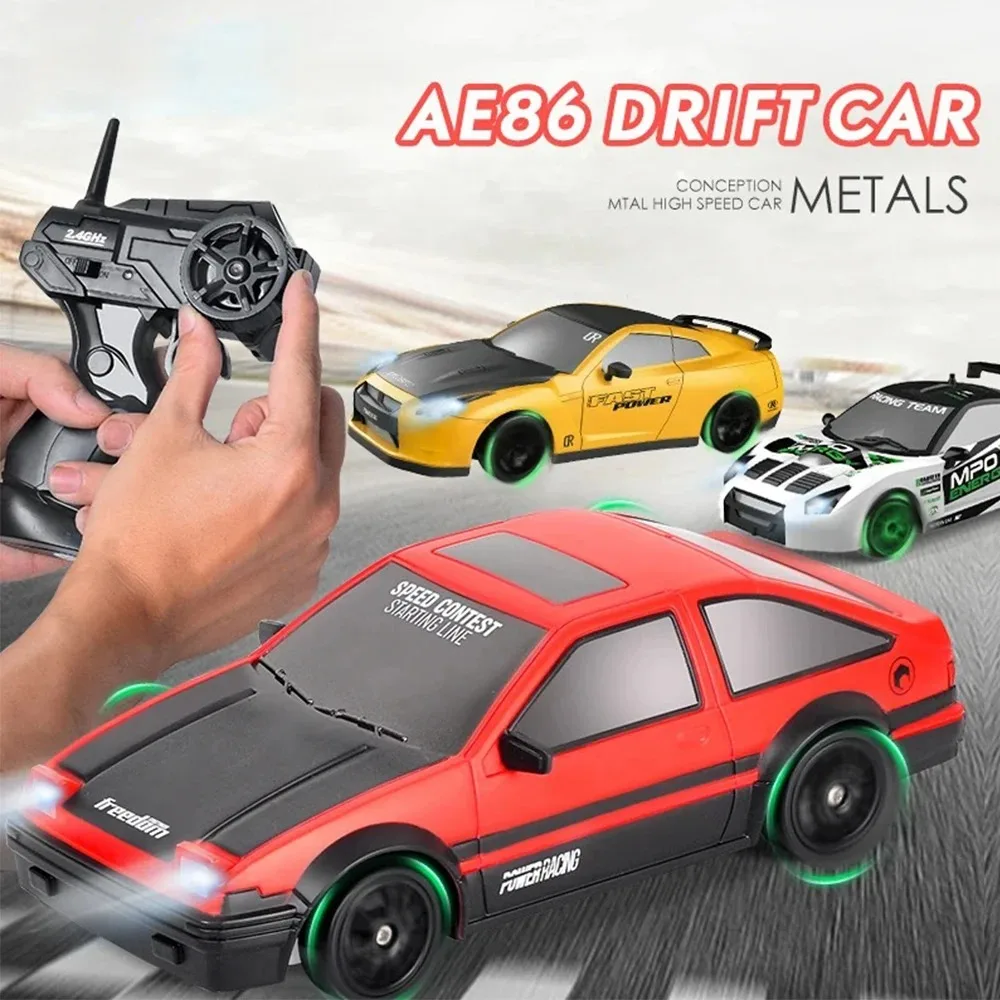 AE86 Model 1/18 RC Car 2.4G Remote Control 15Km/H AWD On Road LED Light ESP Gyroscope RC Drift Racing Toy Car Gift for Boy 4