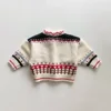 3797C Ins Korean Children Knitted Sweater Autumn Winter Cotton Soft Fashion Bear Knitted Boy's Cardigan Girl Sweater Coat 4